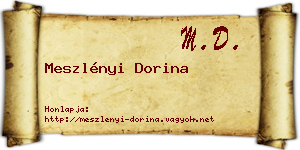Meszlényi Dorina névjegykártya