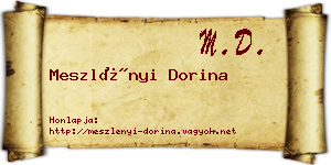 Meszlényi Dorina névjegykártya